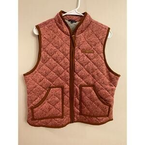 NWOT Simply Southern Womens Medium‎ Herringbone Vest Red & Brown Quilted